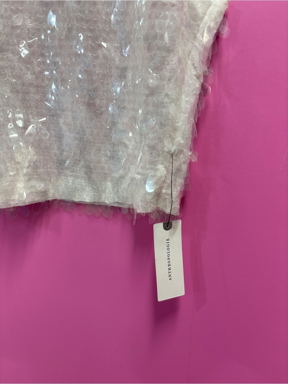 Norma Kamali Sleeveless Sequin Cropped Top White - Picture 5 of 7